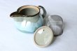 Photo5: Kutani porcelain Ginsai blue glaze Japanese tea pot (5)