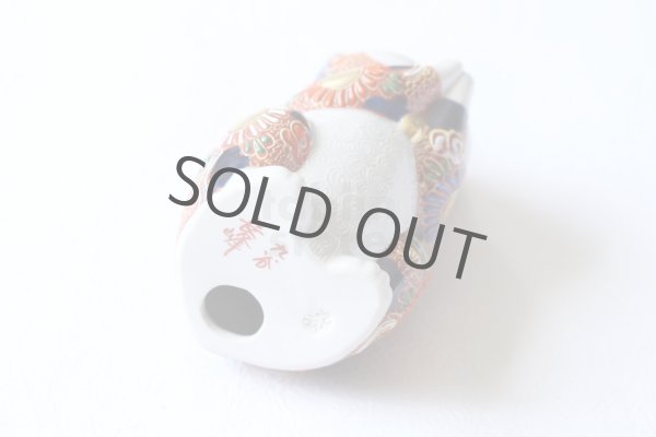 Photo5: Japanese Lucky Cat Kutani Porcelain Maneki Neko Akamori negai H11.5cm (5)