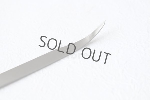 Photo2: Kiridashi Fruit Vegetable Carving knife Okeya Fujimaki thin Curved white 2 steel (2)