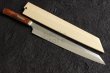 Photo10: SAKAI TAKAYUKI Limited Edition Sugihara Handle Ginsan Yasuki silver-3 steel Suminagashi Kiritsuke Sashimi 300mm (10)