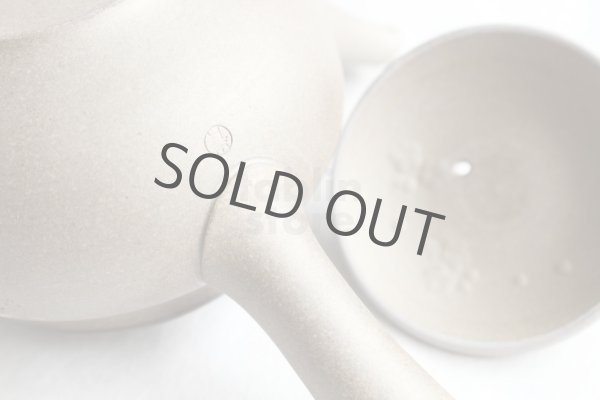 Photo6: Tokoname Japanese tea pot kyusu YT Yakishime butterfly sakura Seiho 300ml (6)