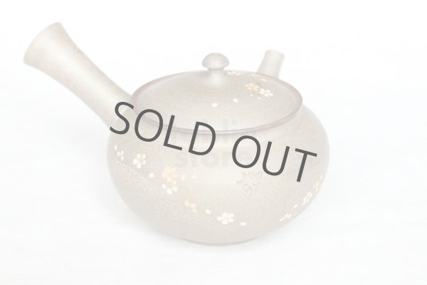 Photo9: Tokoname Japanese tea pot kyusu YT Yakishime butterfly sakura Seiho 300ml (9)