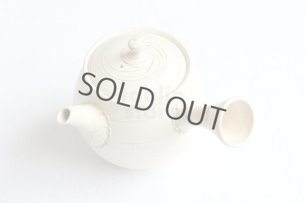 Photo9: Tokoname Japanese tea pot kyusu ceramic strainer Kenji shin nerikomi 360ml (9)