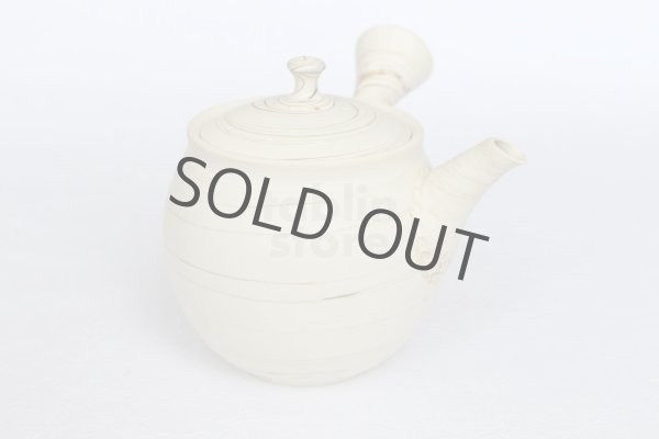 Photo2: Tokoname Japanese tea pot kyusu ceramic strainer Kenji shin nerikomi 360ml (2)