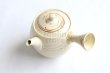 Photo1: Tokoname Japanese tea pot kyusu ceramic strainer Kenji nerikomi bi carved 360ml (1)
