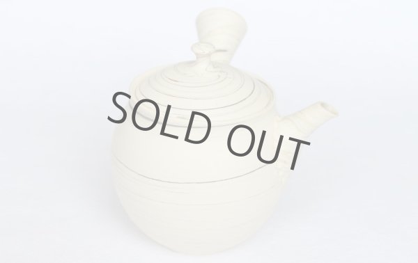 Photo8: Tokoname Japanese tea pot kyusu ceramic strainer Kenji shin nerikomi ren 360ml (8)