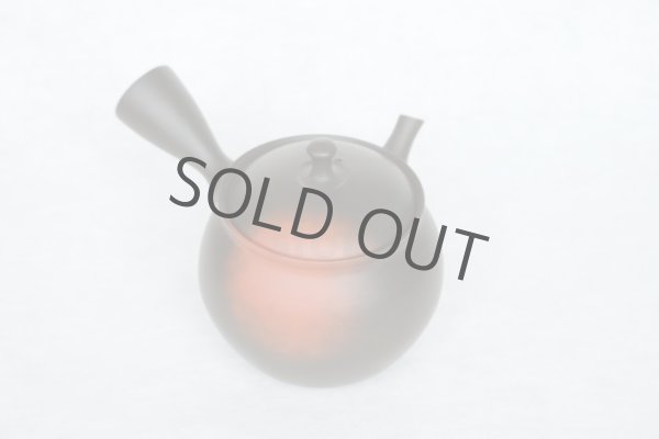Photo3: Tokoname Japanese tea pot kyusu YT black yohen Shoryu 390ml (3)