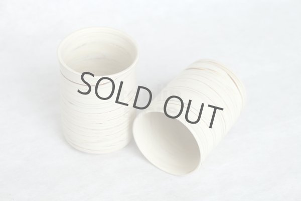 Photo2: Tokoname Japanese tea cups kumi Yunomi Nerikomi Kenji (2)