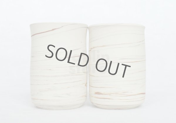 Photo7: Tokoname Japanese tea cups kumi Yunomi Nerikomi Kenji (7)