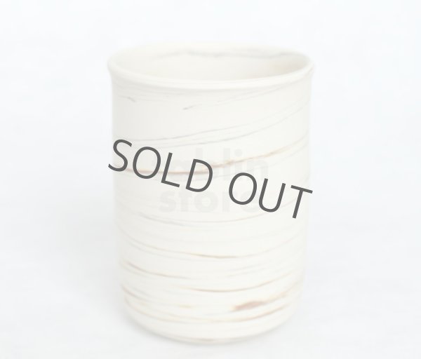 Photo3: Tokoname Japanese tea cups kumi Yunomi Nerikomi Kenji (3)