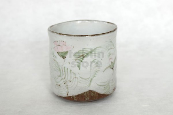 Photo9: Kutani Porcelain yunomi tea cup pottery tumbler cosumosu 380ml (9)