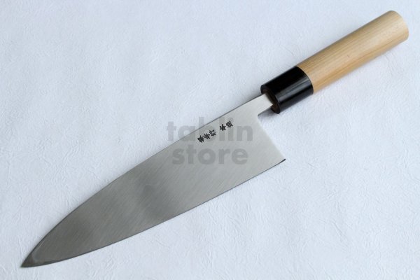 Photo8: Honyaki water quenching SAKAI TAKAYUKI Deba knife Yasuki White-2 steel (8)