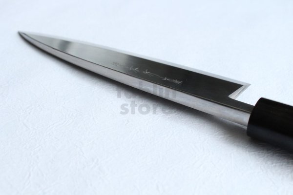 Photo4: Honyaki water quenching SAKAI TAKAYUKI Deba knife Yasuki White-2 steel (4)