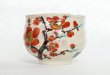 Photo1: Kutani porcelain Japanese Matcha chawan tea bowl yon ippuku red plum aka ume (1)