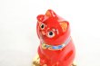 Photo6: Japanese Lucky Cat Kutani Porcelain Maneki Neko red  kobannori H 10cm (6)