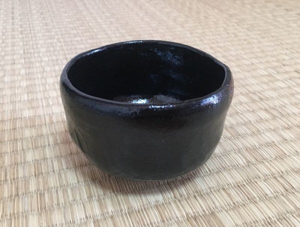Photo7: Kuro Raku ware noten black Shoraku Sasaki Japanese matcha tea ceremony bowl  (7)