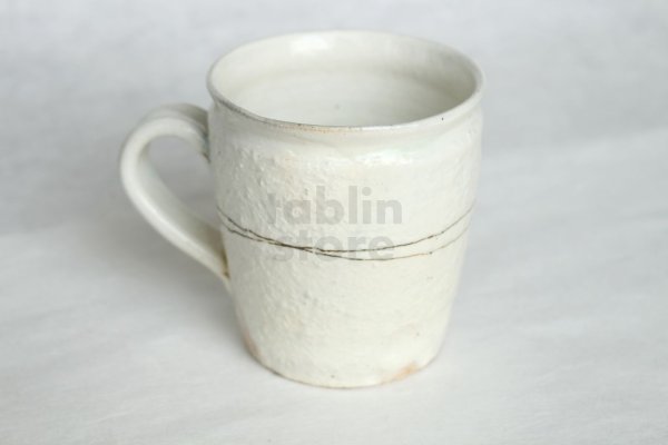 Photo1: Shigaraki ware Japanese pottery tea mug coffee cup kobiki line hai 300ml (1)