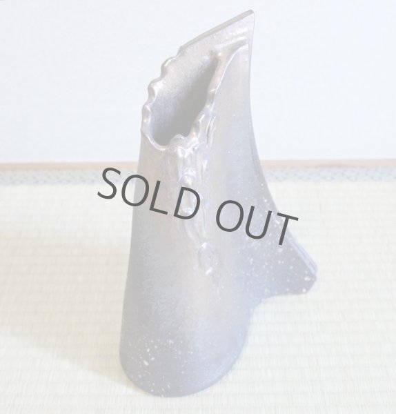 Photo4: Shigaraki Japanese pottery Vase tsuchi shato H 31cm (4)