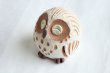 Photo2: Shigaraki pottery Japanese doll lucky owl hohoemi H100mm (2)