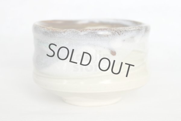 Photo2: Mino ware pottery Japanese tea ceremony bowl Matcha chawan sabi nagashi hai (2)