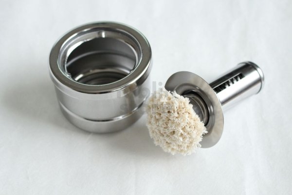 Photo1: Japanese oil grease tool for frying pan antibacterial cotton with stainless handle & stand (1)