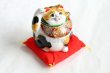 Photo1: Japanese Lucky Cat Kutani yaki ware Porcelain Kenaga mike H 11.5cm (1)