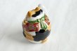 Photo7: Japanese Lucky Cat Kutani yaki ware Porcelain Kenaga mike H 11.5cm (7)