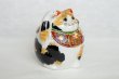 Photo2: Japanese Lucky Cat Kutani yaki ware Porcelain Kenaga mike H 11.5cm (2)