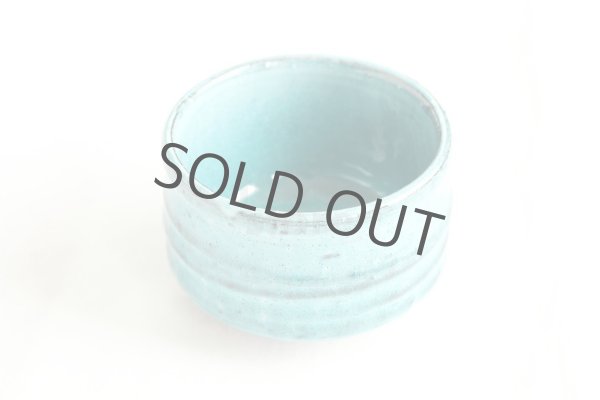 Photo5: Mino ware pottery Japanese tea ceremony bowl Matcha chawan tsutsu blue wan (5)