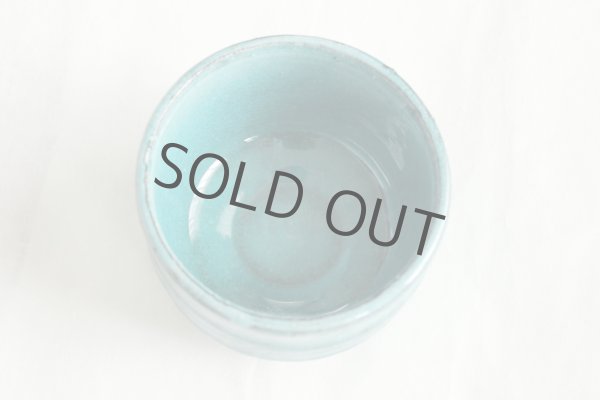Photo6: Mino ware pottery Japanese tea ceremony bowl Matcha chawan tsutsu blue wan (6)