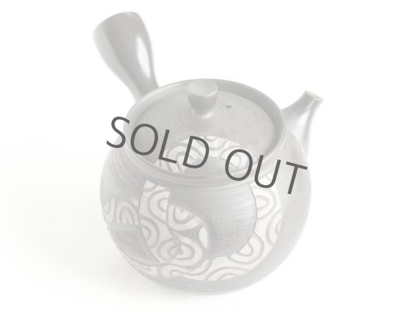 Photo4: Tokoname Japanese tea pot kyusu Komatsu ceramic tea strainear enmaru 310ml (4)