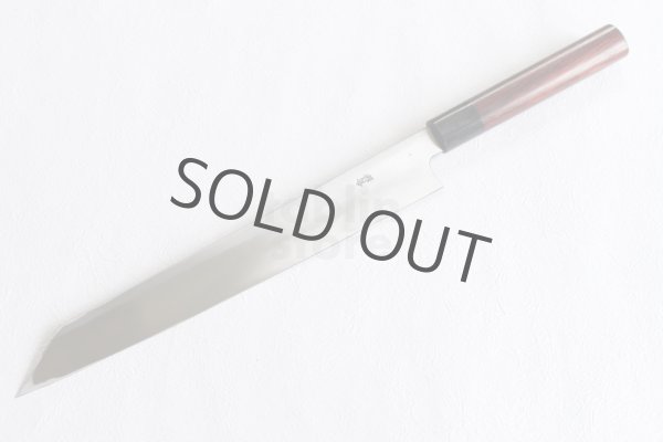 Photo3: Takayuki Iwai Blue 2 steel Ibuki Kurouchi black Kiritsuke Sashimi D-shape 270 mm  (3)