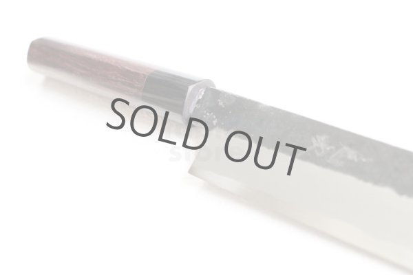 Photo11: Takayuki Iwai Blue 2 steel Ibuki Kurouchi black Kiritsuke Sashimi D-shape 270 mm  (11)