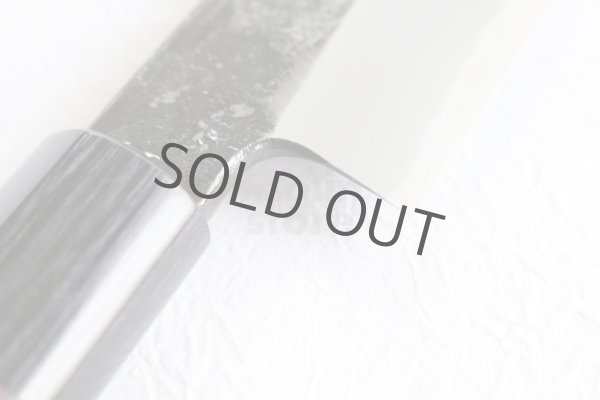 Photo8: Takayuki Iwai Blue 2 steel Ibuki Kurouchi black Kiritsuke Sashimi D-shape 270 mm  (8)