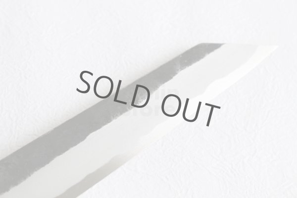 Photo7: Takayuki Iwai Blue 2 steel Ibuki Kurouchi black Kiritsuke Sashimi D-shape 270 mm  (7)