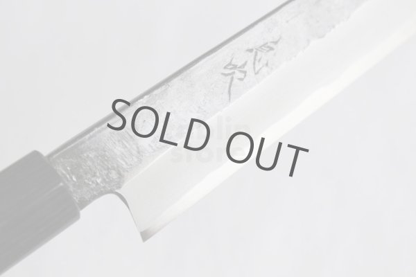 Photo5: Takayuki Iwai Blue 2 steel Ibuki Kurouchi black Kiritsuke Sashimi D-shape 270 mm  (5)