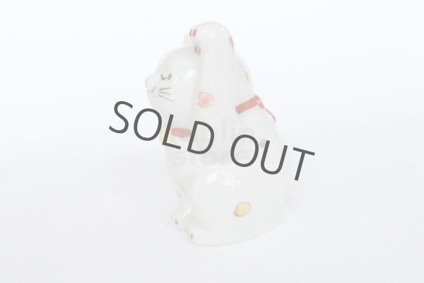 Photo3: Japanese Lucky Cat Kutani Porcelain Maneki Neko polka-dotted H8cm (3)