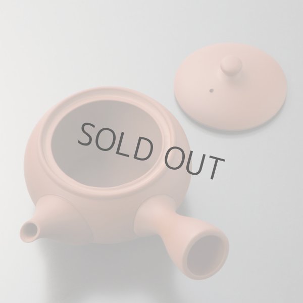 Photo3: Tokoname tea pot kyusu Jinsui Kiwami shudei red shin maru 250ml (3)