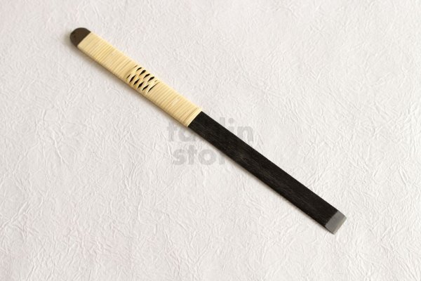 Photo1: Wood Carving Chisel knife Okeya Fujimaki kurouchi Hira white 2 steel BW12mm (1)