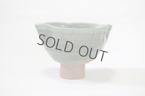 Photo2: Oribe wari takadai matcha green tea chawan bowl  (2)