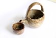 Photo1: Shigaraki pottery Japanese Sake bottle & cup set an tyuki (1)