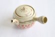 Photo10: Tokoname Japanese tea pot kyusu ceramic strainer Kenji nerikomi pink 280ml (10)