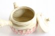 Photo7: Tokoname Japanese tea pot kyusu ceramic strainer Kenji nerikomi pink 280ml (7)