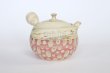 Photo4: Tokoname Japanese tea pot kyusu ceramic strainer Kenji nerikomi pink 280ml (4)