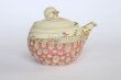 Photo3: Tokoname Japanese tea pot kyusu ceramic strainer Kenji nerikomi pink 280ml (3)