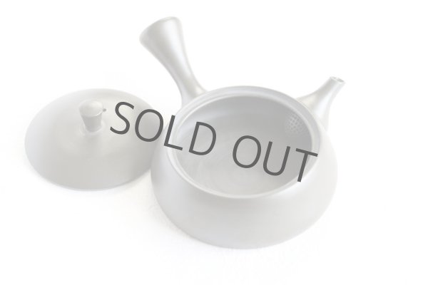 Photo11: Tokoname Kyusu Japanese tea pot flat shape reductional fire Gafu Ito 90ml  (11)