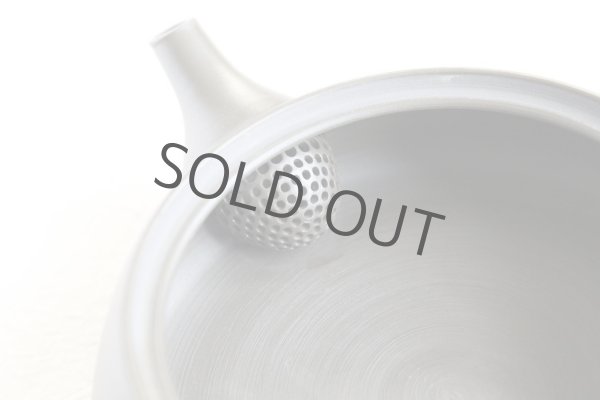 Photo9: Tokoname Kyusu Japanese tea pot flat shape reductional fire Gafu Ito 90ml  (9)