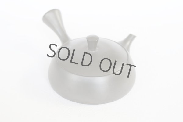 Photo8: Tokoname Kyusu Japanese tea pot flat shape reductional fire Gafu Ito 90ml  (8)