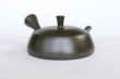 Photo7: Tokoname Kyusu Japanese tea pot flat shape reductional fire Gafu Ito 90ml  (7)