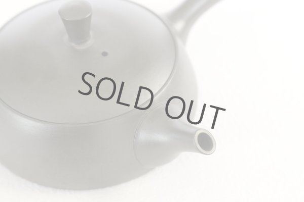 Photo6: Tokoname Kyusu Japanese tea pot flat shape reductional fire Gafu Ito 90ml  (6)